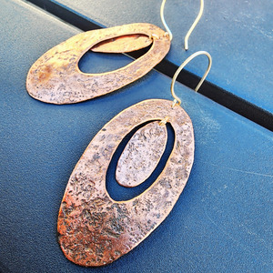 Products: Earthsong Large Oval Inset Textured Earrings