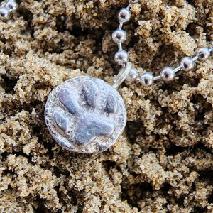 All Jewellery: Sandcast Pet Paw Silver Necklace