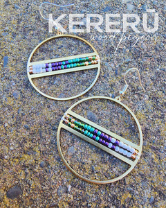 Beaded Jewels: KERERŪ Beaded Feather Circle Earrings