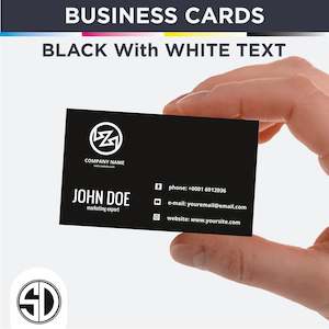 Business card: Black - Business card 90x55mm