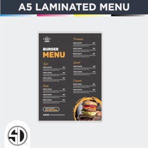 Menu: A5 Laminated