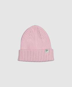 Beanies: Cotton Knit Beanie - Dusty Pink
