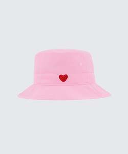 NYLON HEART BUCKET HAT - SHELL PINK