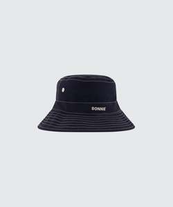 Under 50: NYLON BUCKET HAT CONTRAST STITCHING - INK