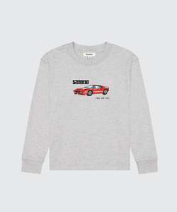 Long Sleeve Tees: Race Car LS Tee - Grey Marle