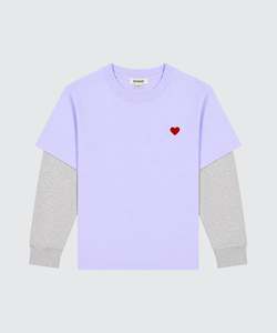 Layered Long Sleeve - Violet / Grey Marle