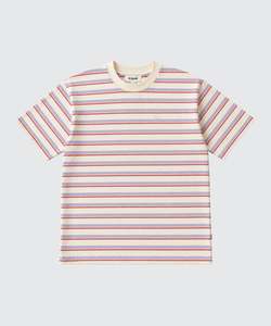 T Shirts: 90's Striped Tee - Pink Purple Stripe