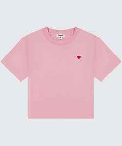 T Shirts: Heart Tee - Soft Pink