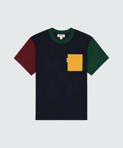 Colour Block Pocket Tee - Dark Red / Ink / Varsity Green / Sunshine Yellow