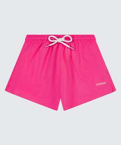 Under 75: Nylon Shortie Shorts - Hot Pink