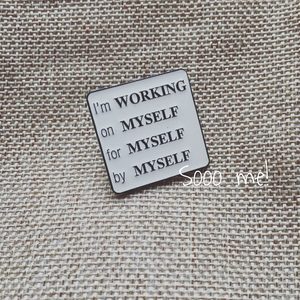 Products: Enamel Pin – working on myself – Sooo me