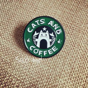 Products: Enamel Pin – Cats and Coffee – Sooo me