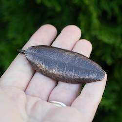 Brooches: Pohutukawa Leaf Brooch - Large - Bronze