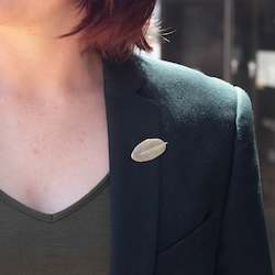 Pohutukawa Leaf Brooch - Small - Sterling Silver