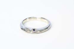 Wedding: Mountain Ring with Sapphire - Gold