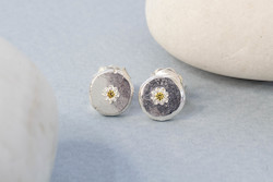 Studs: Vega Stud Earrings - Silver with Sapphires