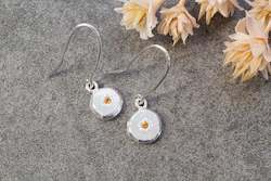 Hoops Drops: Vega Drop Earrings - Silver with Garnets