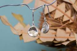 Hoops Drops: Water Drop Earrings - White Gold with Yellow Sapphires