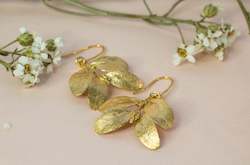 Hoops Drops: Lyris Leaf Earrings - Gold Plated
