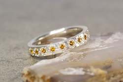 November: Eternity Band with Citrines - Sterling Silver