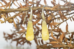 Hoops Drops: Dione Drop Earrings - Silver with Aragonite