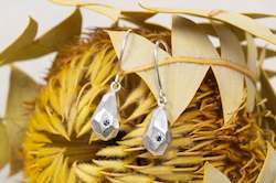 Hoops Drops: Petra Drop Earrings - Silver with Sapphires