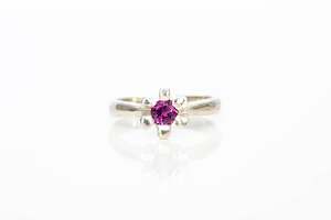 Engagement Ring: Sol Ring - 9ct White Gold with Rhodolite Garnet
