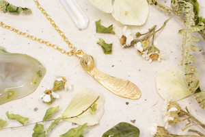 Sycamore Seed Necklace - Small - Gold Plated