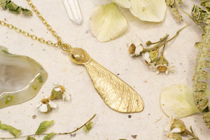 Sycamore Seed Necklace - Large - Gold Plated