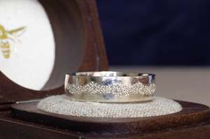 Gem Set Bands: River Band with Diamonds - 9ct White Gold