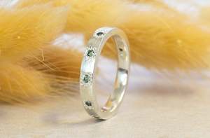 Eternity Band - 9ct White Gold with Green-Blue Sapphires