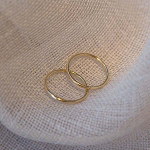 Essentials Hoop Earrings: Plain Sleeper Earrings - 14mm - 9ct Yellow Gold