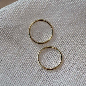 Essentials Hoop Earrings: Plain Sleeper Earrings - 12mm - 9ct Yellow Gold