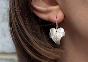 Sale: Ivy Leaf Hoop Earrings - Sterling Silver