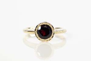 Lota Ring - 9ct Yellow Gold with Red Garnet