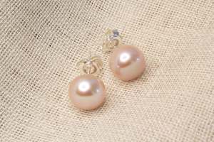 Pearl Earrings: Button Pearl Studs - Natural - 10mm