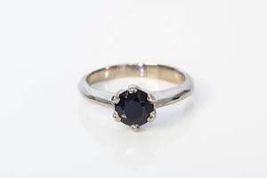 August Birthstones: Vesta Ring - 18ct White Gold with Black Spinel