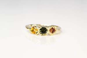 November: Hecate Ring - 14ct Yellow Gold with Sapphire, Garnet and Citrine