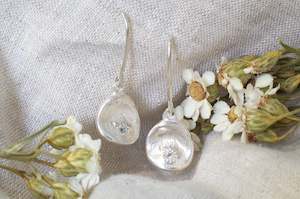 November: Water Drop Earrings - Sterling Silver