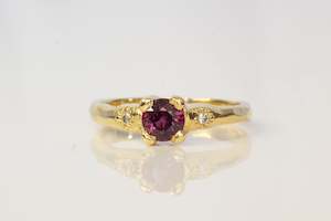 July: Mira Ring - 18ct Yellow Gold with Ruby and Diamonds
