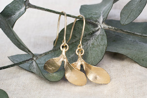 Earrings: Seedling Drop Earrings - 9ct Yellow Gold