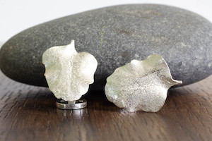 Botanical Collection: Red Beech Cufflinks - Large - Sterling Silver