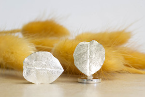 Botanical Collection: Red Beech Cufflinks - Small - Sterling Silver