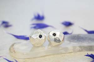 Mineral Collection: Boulder Studs with Gems - Sterling Silver