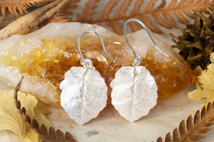 Earrings: Autumn Leaf Earrings - Sterling Silver