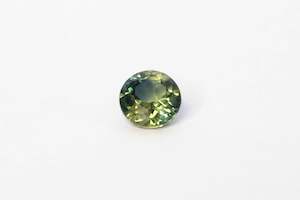 Gemstones: 6.11mm 1.08 carat Round-Cut Green-Blue Parti Sapphire