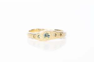 Seafoam Ring - 9ct Yellow Gold with Green Sapphires