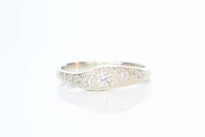 Gem Set Bands: Seafoam Ring - 9ct White Gold with Diamonds