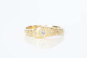 Seafoam Ring - 9ct Yellow Gold with Diamonds