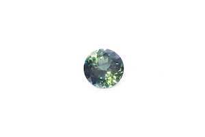 Gemstones: Sapphire: 7.5mm, 1.82ct, Round-Cut, Blue-Green Parti